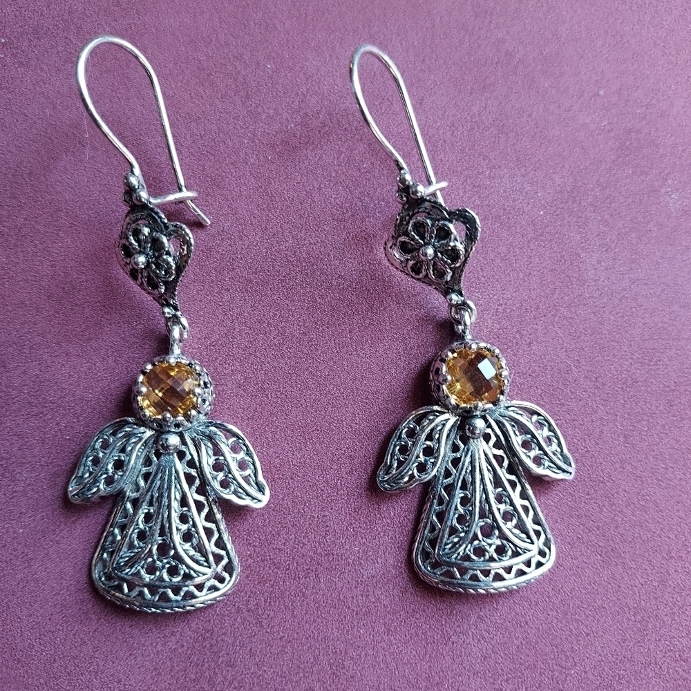 NWOT Sterling Silver Angel Earrings